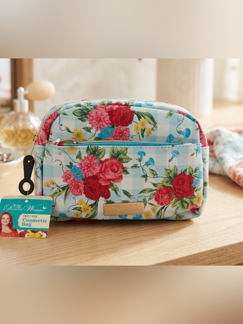 🌺 New Pioneer Woman Frontier Rose Makeup Bag